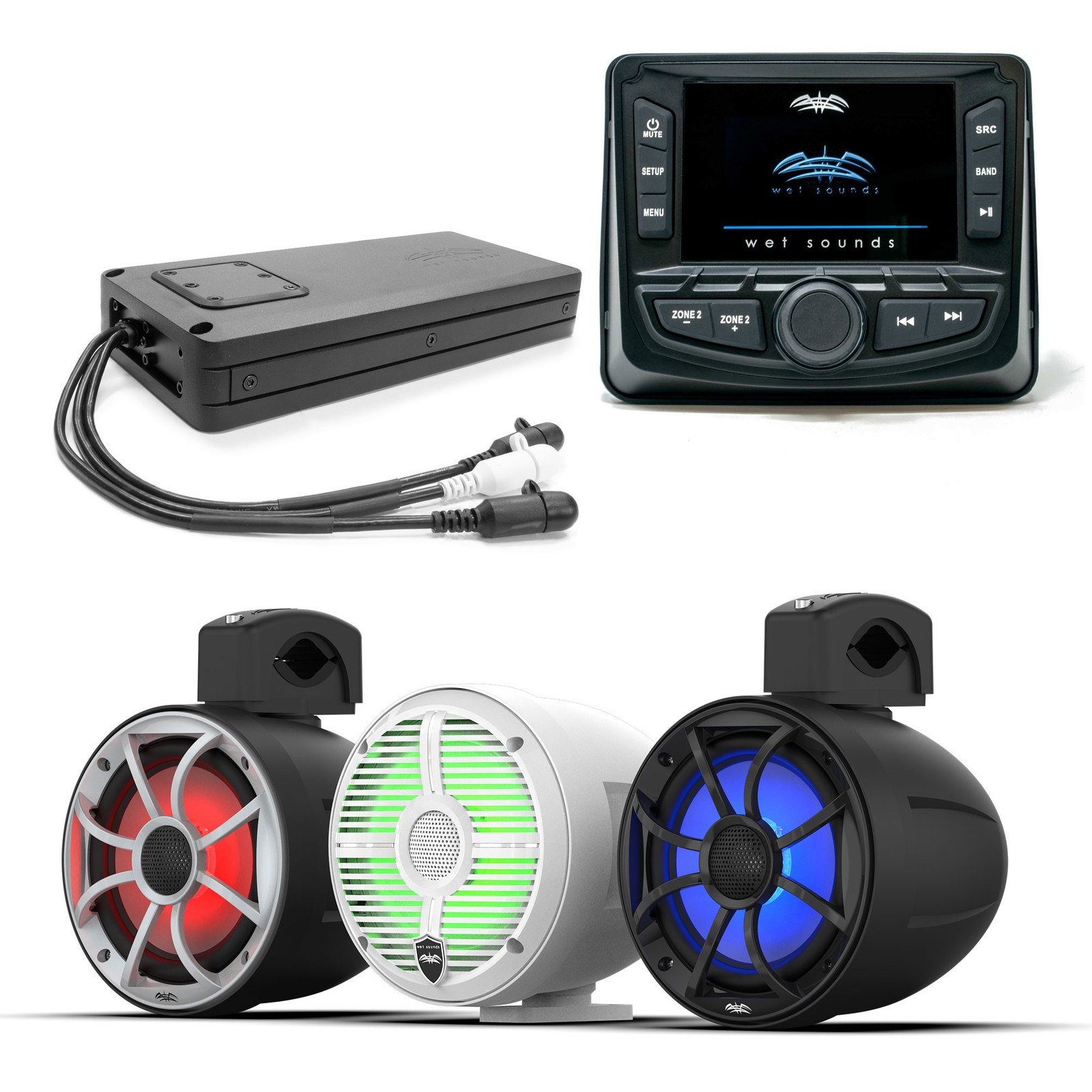 Wet Sounds UTV Stereo Package - Recon Pods, WS-MC-2 Stereo &