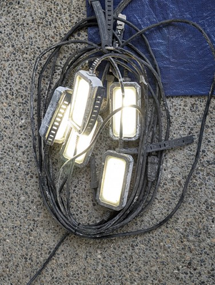#ad Husky 7500 Lumen LED Integrated 5 Light String Work Lights Model K40157 50’ $39.95
