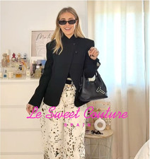 ZARA WOMAN SS26 HIGH NECK BUTTONED BLAZER ZW COLLECTION BLACK 2237/570/800