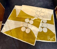 VTG Vera Neumann Long Rectangle Geometric Scarf Yellow with White Dots 44"x14"