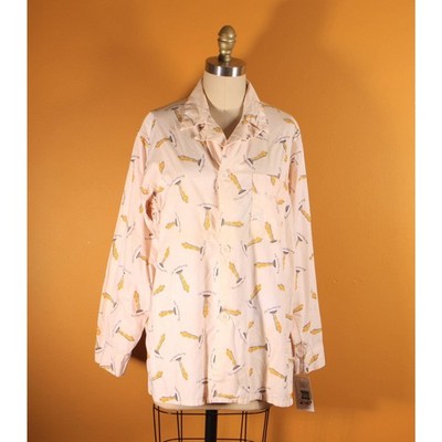 1950s Novelty Cream Pink Best Supporting Role Oscar Mens Pajama Top by Pleetway