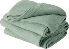 100 Cotton Muslin Blanket King Size for Bed - 4-Layer Breathable