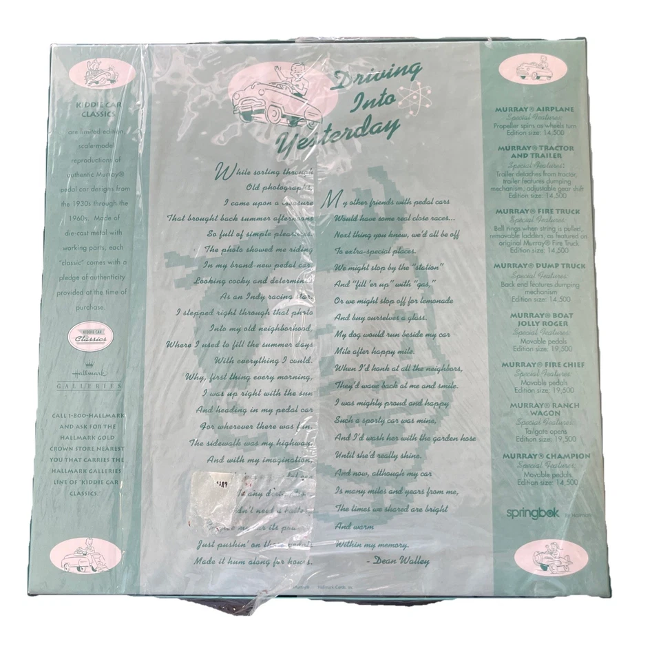 Springbok 1993 Kiddie Car Classics 1000 Piece Puzzle 24x30 Sealed - Image 2 of 2