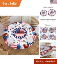 Elegant 4th of July Round Tablecloth - Lightweight & Reusable for All Seasons