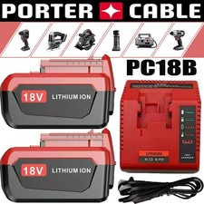 2Pack 18 Volt 8.0Ah Battery for Porter Cable 18V PC18BLX PC18BL OR Charger