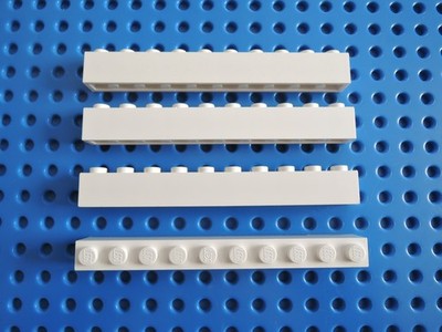 Lego 4 x Stein Baustein Balken Basic 6111  weiß  1x10