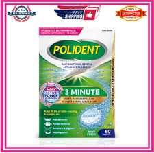 Polident 3 Minute Antibacterial Dental Appliance Cleanser Tablets, 60 Count