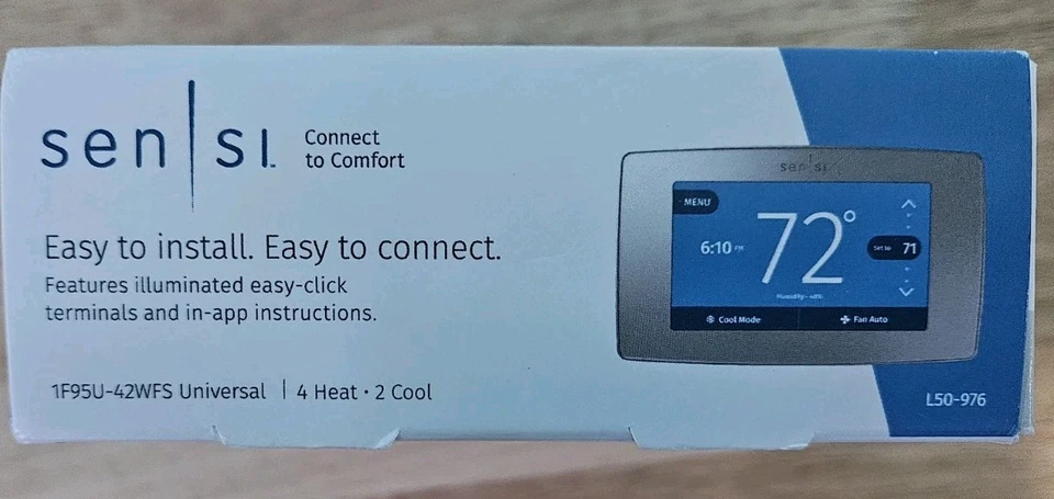Emerson Sensi Smart Touch Wi-Fi Pgm Thermostat SILVER 1F95U-42WFS New Unopened - Image 2 of 4