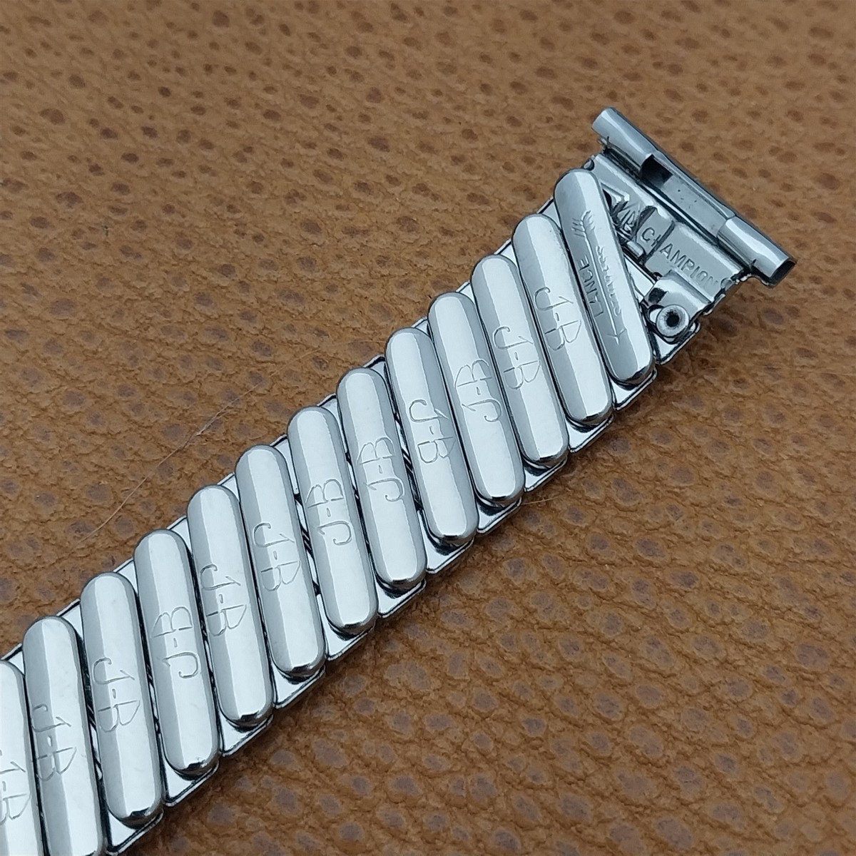 JB Champion Stainless Steel & Lizard short nos 1950s Vintage Watch Band View 5