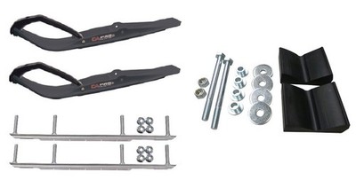 C&A Pro Black Razor Snowmobile Skis w/ 9'' Shaper Bars Complete Kit 2016+
