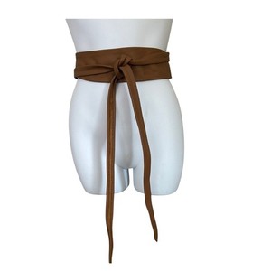 ADA Collection Classic Leather Wrap Belt Brown One Size Boho