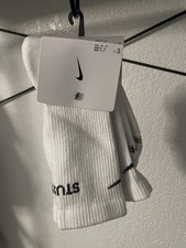 Nike x Stussy Crew Socks White/Black LogPairs Unisex 6-8 Men/6-10 Women