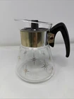 Vintage Pyrex Corning 1960's Atomic Starburst Glass Coffee Pot Carafe w/ Lid