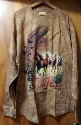 The Mountain Dyed & Printed ''Horses Running''  XXXL Long Sleeve Shirt