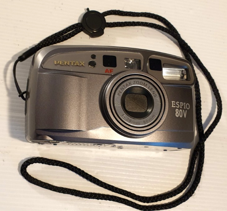 PENTAX ESPIO 80V Vintage 35mm Film Camera Grey - TESTED (New Battery Included).