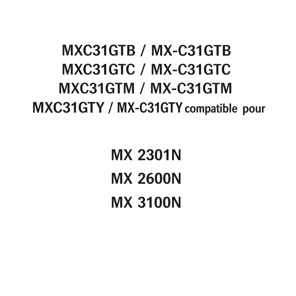 Toner MX31GTBA compatible Sharp pour resoudre les lignes d impression lot de 5