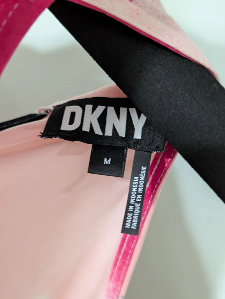 DKNY Halter Top Womens Sz M Pink Black White - Image 2 of 4