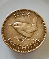 1944 Great Britain One 1 Farthing King George VI Coin In Great Condition.