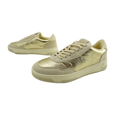 Hugo Boss BALTIMORE TENN Sneaker gold Damen Sport Schuhe Low Top Leder Gr.39 uk6