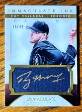 2014 PANINI IMMACULATE INK ROY HALLADAY ON CARD GOLD AUTOGRAPH #D /49 TOUGH AUTO