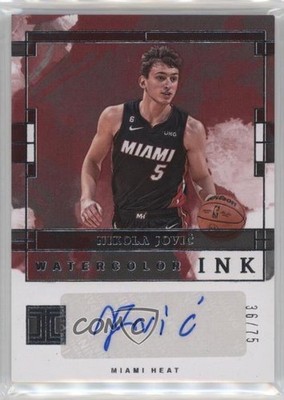 2023-24 Panini Impeccable Watercolor Signatures 36/75 Nikola Jovic Auto 15ab