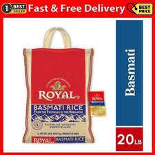 Authentic Royal Naturally Aged Indian White Basmati Rice, Long-Grain, 20 lb. Bag
