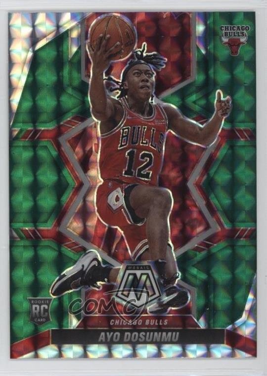 2021-22 Panini Mosaic Rookies Green Prizm Ayo Dosunmu #233 Rookie RC 00gy