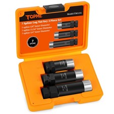7 Spline Lug Nut Key Set,3 Piece 7 Point Spline Lug Nut Socket 5/8",11/16",3/...