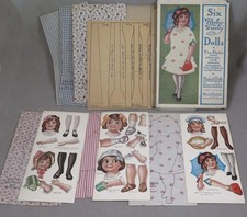 Original Antique Boxed Set of Six “Reely-Trooly” Paper Dolls