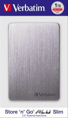 Verbatim Externe Festplatte 1TB USB 3.2 2,5'' Alu Grau Slim Modell 53662