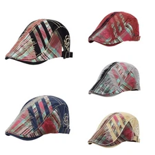Men Beret Hat Cotton Adjustable Newsboy Hats Cabbie Gatsby Cap Driving Flat Caps
