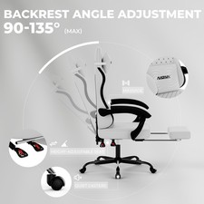 Gaming Chair Massage Ergonomic PC Gaming Chair Computer Chair Footrest 4