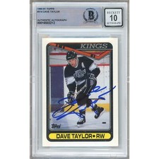 Dave Taylor Signed 1990 91 Topps #314 BGS Auto 10 BAS Slabbed LA Kings NHL Card