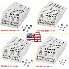 10 Packs Mini Dental Orthodontic Brackets Braces Roth/MBT Slot.022 3-4-5Hooks Or