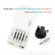 Timelab Watch Band Strap Link 4-PC Pin Remover Set Mini Clamp Vice Vise  
