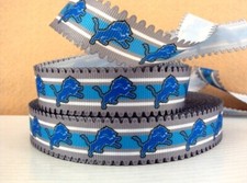 7/8 INCH 22mm GROSGRAIN RIBBON Hair Bow Supplies 1108828 Detroit Lions Football