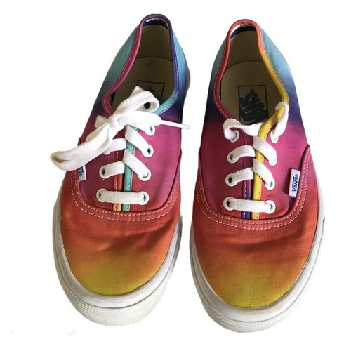 rainbow lace up vans