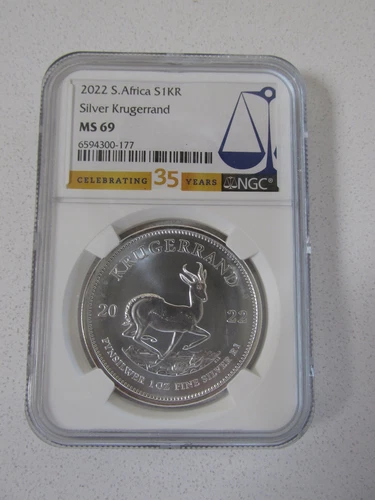 2022 South Africa Silver 1 Krugerrand NGC MS 69