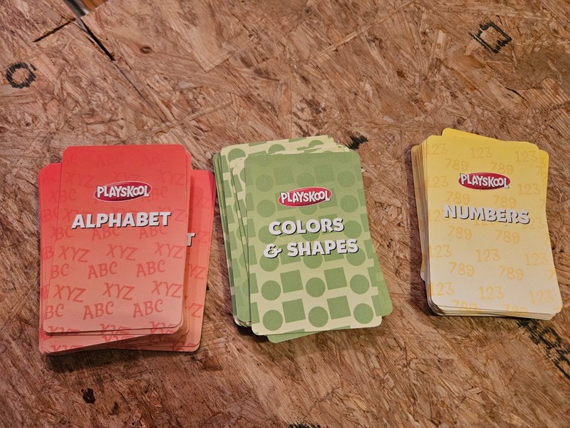 Playskool letter, number, and shape/color cards