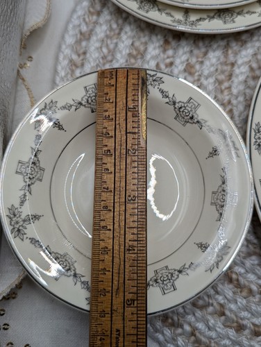 Vintage Taylor Smith & Taylor 1825 Pattern Platinum Floral Swags 4 Piece Sets - Picture 8 of 17