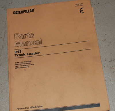 CAT CATERPILLAR 943 Track Loader Parts Manual book catalog front end crawler