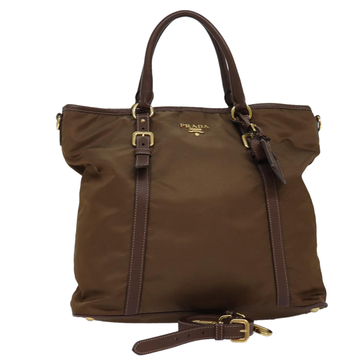 PRADA ナイロン トートバッグ ブラウン PRADA ブラウン ナイロン トートバッグ