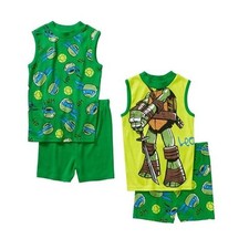Teenage Mutant Ninja Turtles 4 PC Tight Fit Pajama Shirt Short Set Boy Size 6