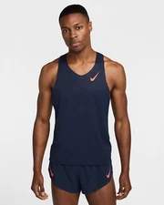 NWT Nike AeroSwift Men's Dri-FIT ADV Running Singlet FN4231-451 BLUE/ORANGE XL