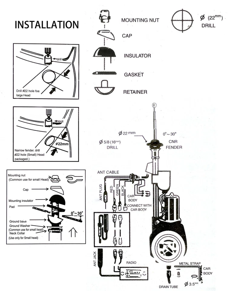 Kit de mástil de radio AM FM antena de alimentación Saab 9-3 viggen arco lineal 9000 99 900 Foto 4 de 4