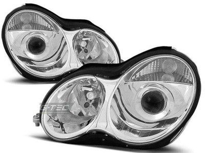 Strålkastare for Mercedes W203 C-KLASS 2000-2004 Krom Fri frakt LPME18WL XINO CA
