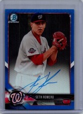 2018 Bowman Chrome #CPA-SR Seth Romero Prospects Autographs Blue Refractor #/150