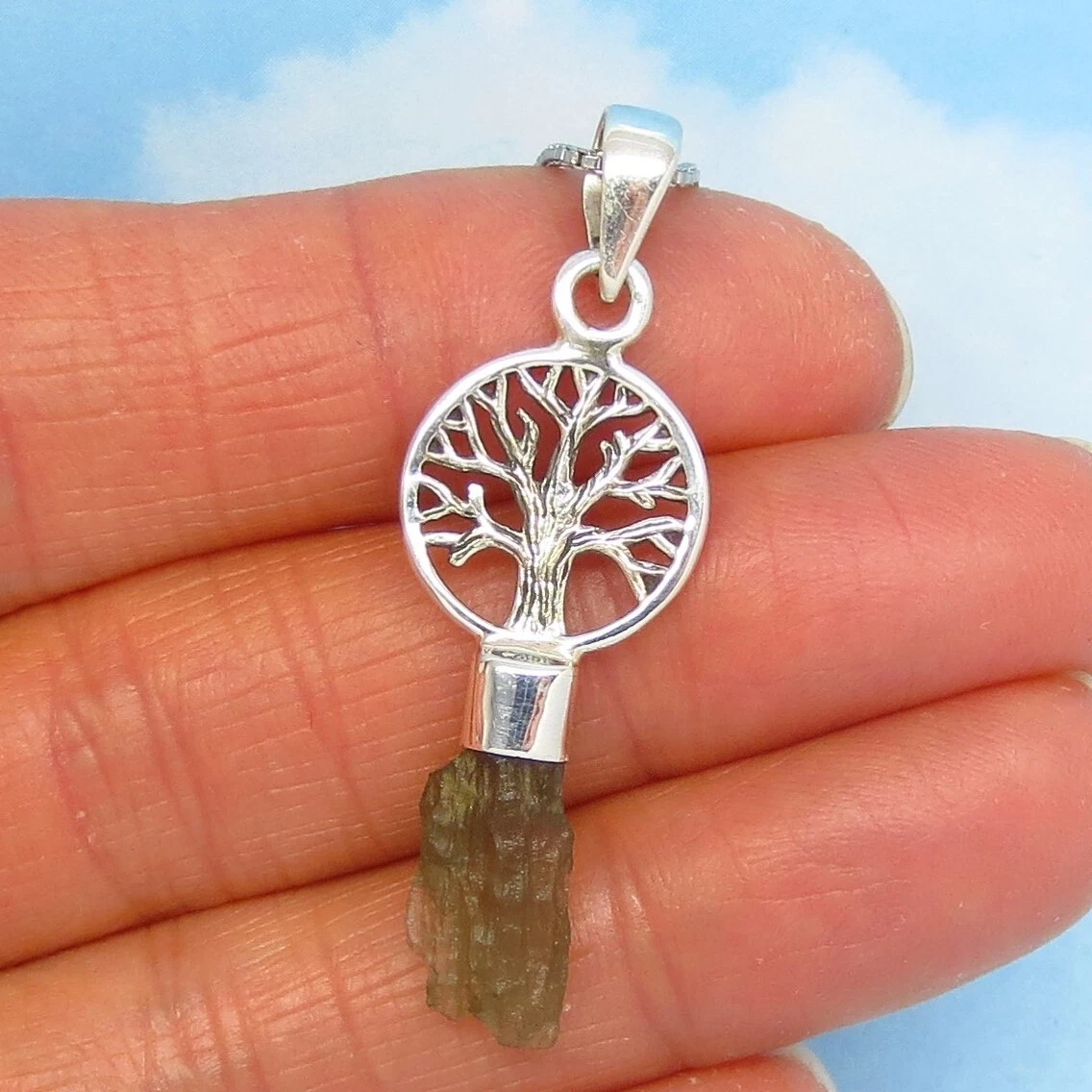 Dainty on sale moldavite necklace