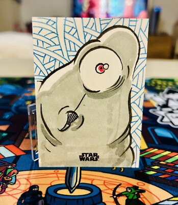 star wars galaxy Topps Chrome Sketch Signed One Of One