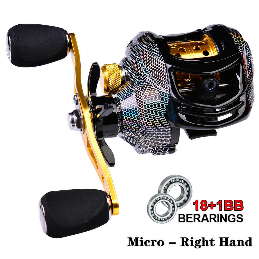 Baitcast Fishing Reels 18+1BB 7.2:1 Hight Speed Fresh Water Smooth Both Hand US